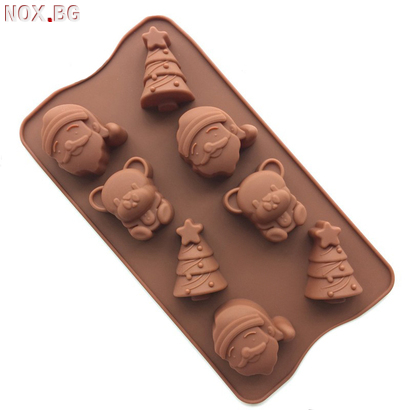 2104 Силиконова форма за коледни шоколадови и желирани бонбо | Дом и Градина | Добрич