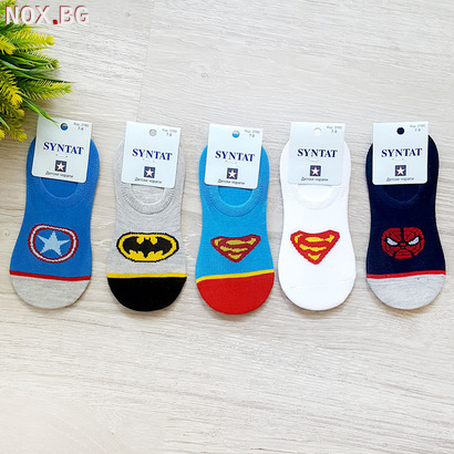 2182 Детски чорапи за момчета с емблеми Спайдърмен Супермен | Дом и Градина | Добрич