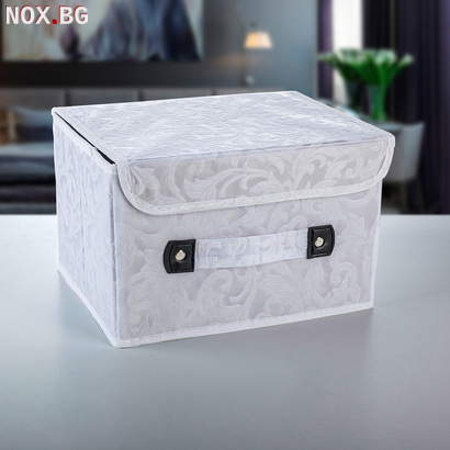 2198 Бяла кутия за съхранение с флорални мотиви | Дом и Градина | Добрич