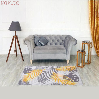 2340 Постелка килимче Оранжеви тропически листа, 100х150см | Дом и Градина | Добрич