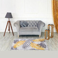 2340 Постелка килимче Оранжеви тропически листа, 100х150см-Дом и Градина