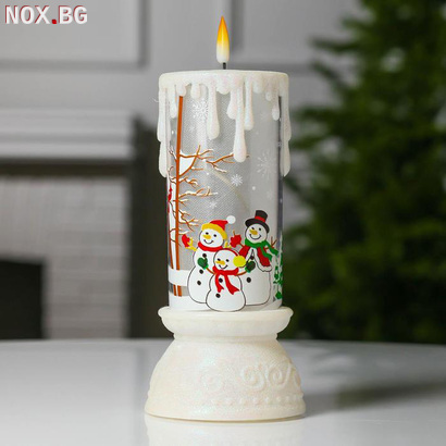 2484 Електронна коледна свещ с LED пламък Снежни човеци, 23с | Дом и Градина | Добрич