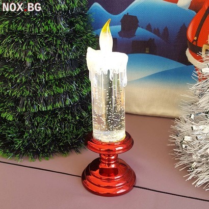 2486 Коледна електронна свещ с LED светлина, 20см | Дом и Градина | Добрич