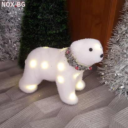 2501 Светеща коледна фигура Бяла мечка с Led светлини, 19x22 | Дом и Градина | Добрич