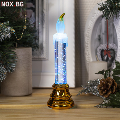 2485 Коледна електронна свещ с преливащи LED светлини 17см | Дом и Градина | Добрич