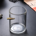 2582 Стъклена чаша с куршум подаръчна чаша за уиски с патрон-Дом и Градина