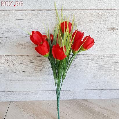 2858 Изкуствени цветя букет от лалета, 30см | Дом и Градина | Добрич