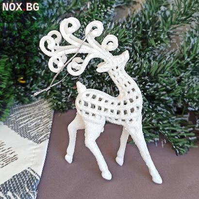 3230 Коледна декорация Бял елен с красиви рога | Дом и Градина | Добрич