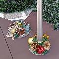 3233 Коледна поставка за тънка свещ с декорация шишарки-Дом и Градина