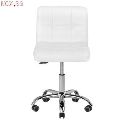 Козметичен стол - табуретка с облегалка A-5299 - черна/бяла | Оборудване | Благоевград