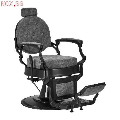 Бръснарски стол Gabbiano President Old Leather - сив | Оборудване | Бургас