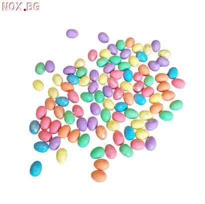 4607 Мини цветни яйца за декорация с блестящи частици, 100 б | Дом и Градина | Добрич