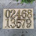 4870 Лепящи цифри за врата от 0 до 9 златист цвят-Дом и Градина