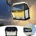 4881 Соларна лампа за стена с 3 Led крушки и сензор за движе-Дом и Градина