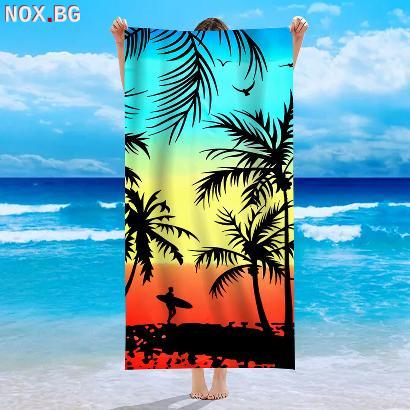 5954 Голяма плажна кърпа Палми, 90x180cm | Дом и Градина | Добрич