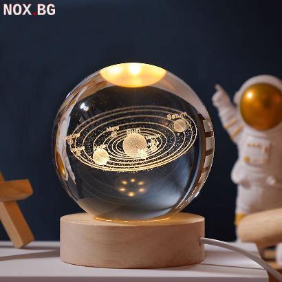 5952 Кристална стъклена нощна лампа с 3D холограмно изображе | Дом и Градина | Добрич